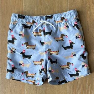 Janie and Jack dachshund swim trunks, size 5